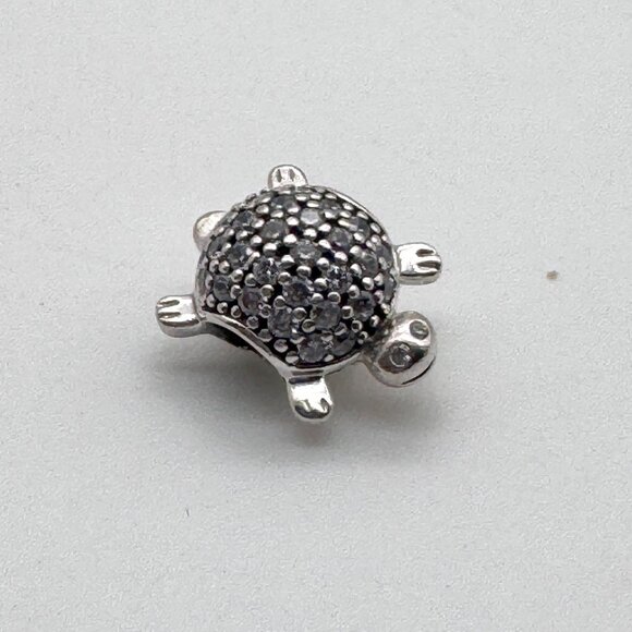 Pandora Bracelet Charm Set 6.5" with Rose Gold Sea Turtle Zirconia Purse Jem - Picture 9 of 12